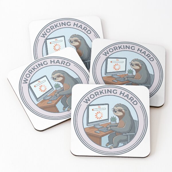 Item preview, Sloth Working Hard System Lag Loading Bar Tech Humor designed and sold by Mythic Ink Studio.