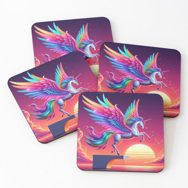 Item preview, Neon Alicorn – Surreal Sunset Fantasy Design designed and sold by Dogandesighn.