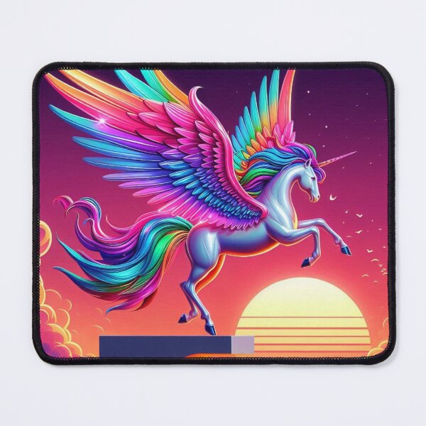 Item preview, Neon Alicorn – Surreal Sunset Fantasy Design designed and sold by Dogandesighn.