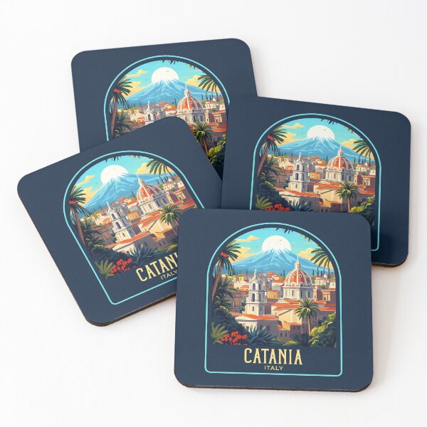 Item preview, Catania Vintage Travel Illustration designed and sold by HomeLivingCo.