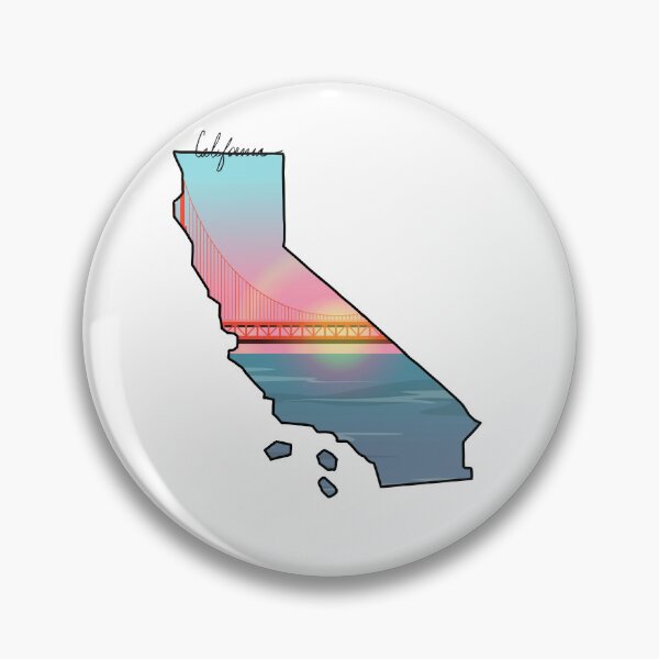 Item preview, California State Map Golden Gate Bridge Sunset Art Design designed and sold by Avaaxa.