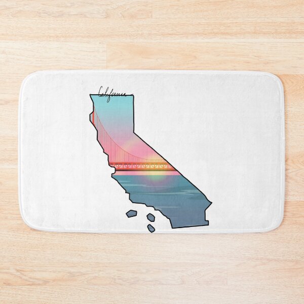 Item preview, California State Map Golden Gate Bridge Sunset Art Design designed and sold by Avaaxa.