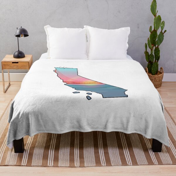Item preview, California State Map Golden Gate Bridge Sunset Art Design designed and sold by Avaaxa.
