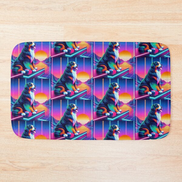 Item preview, cute colorful neon bernese dog designed and sold by Dogandesighn.