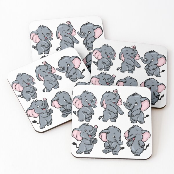 Item preview, Cute Kawaii Baby Elephant Sticker Pack - Adorable Little Elephant Emoji Set designed and sold by LYAN-STORE.