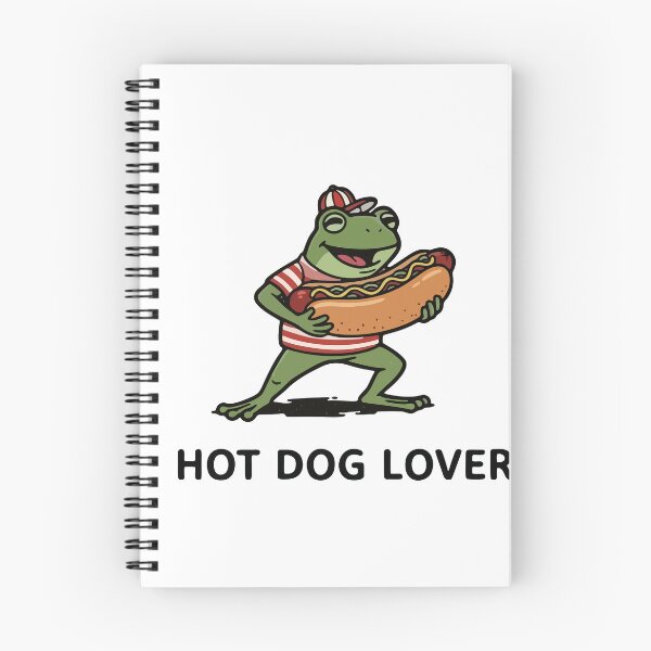 Item preview, Hungry Frog Eating Giant Hot Dog Cartoon designed and sold by Floomart.