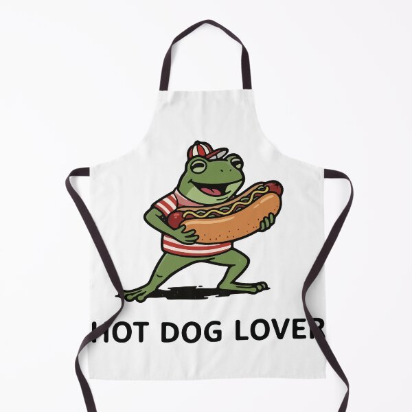 Item preview, Hungry Frog Eating Giant Hot Dog Cartoon designed and sold by Floomart.