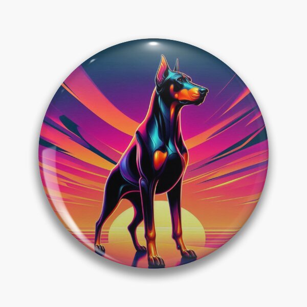 Item preview, cute neon doberman dog designed and sold by Dogandesighn.
