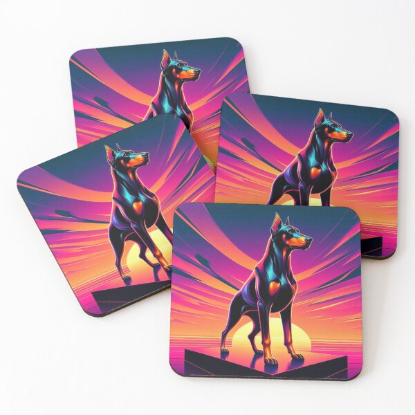 Item preview, cute neon doberman dog designed and sold by Dogandesighn.