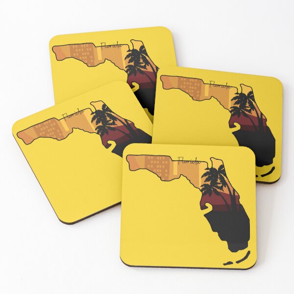 Item preview, Florida State Map Sunset Palm Tree Art Design designed and sold by Avaaxa.