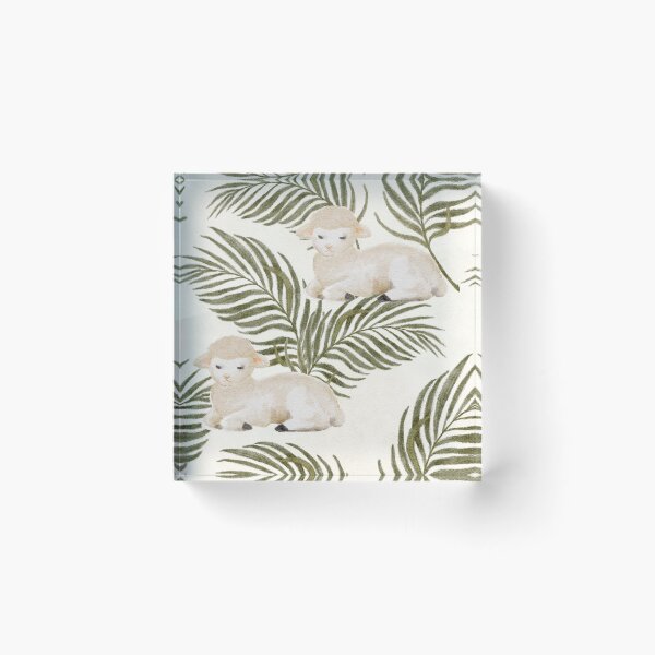 Item preview, Gentle Lamb & Palm Fronds designed and sold by LMHDesigns.