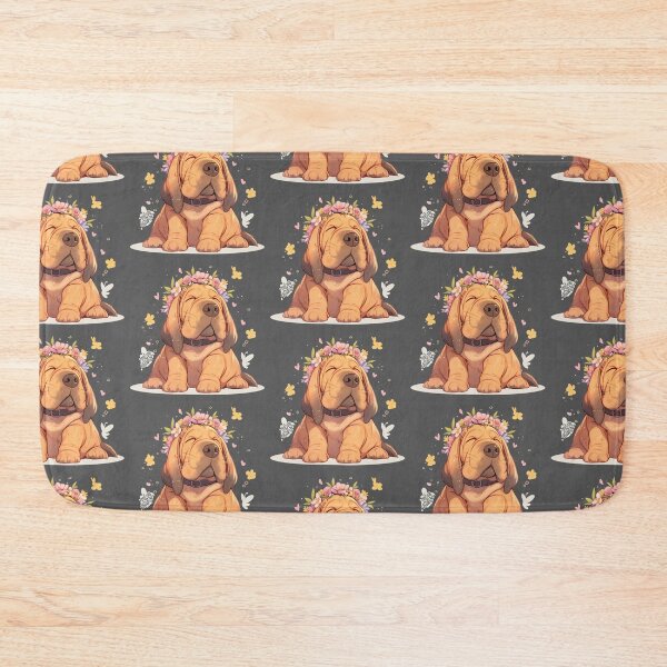 Item preview, Adorable bloodhound with a flower crown designed and sold by MendaciousMina.