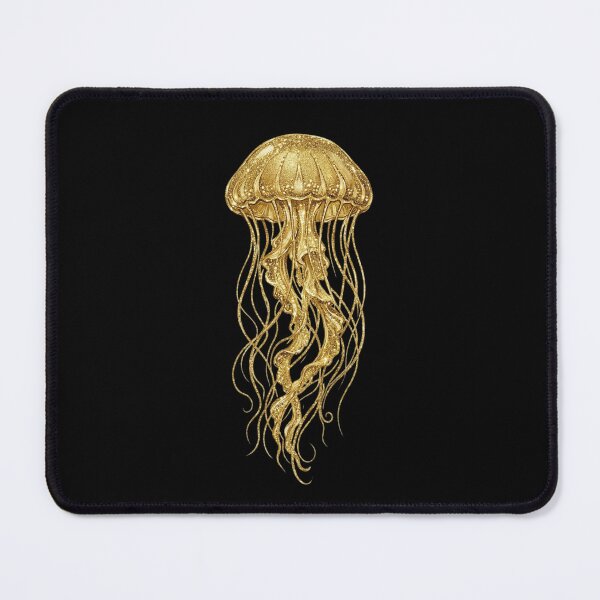 Item preview, Gold Glitter Jellyfish Oil Painting – Ocean Fantasy designed and sold by SOUFIANE1991.