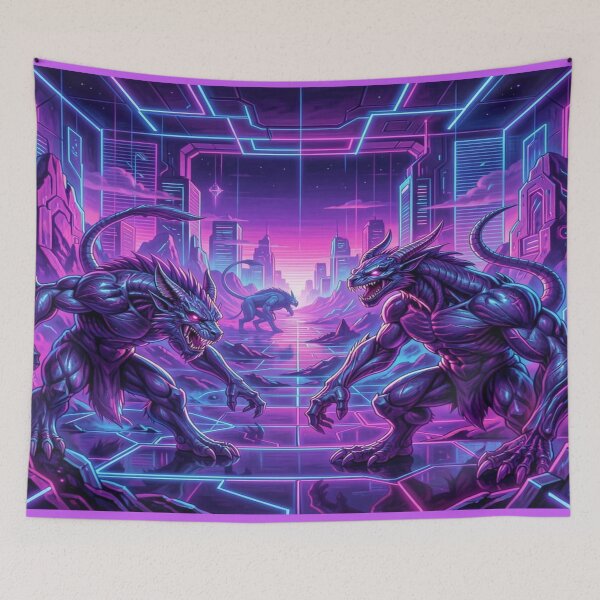 Item preview, Cyber Purple Dragon Clash – inspiredBoris‑Vallejo in 4D designed and sold by FotoworldEdel.