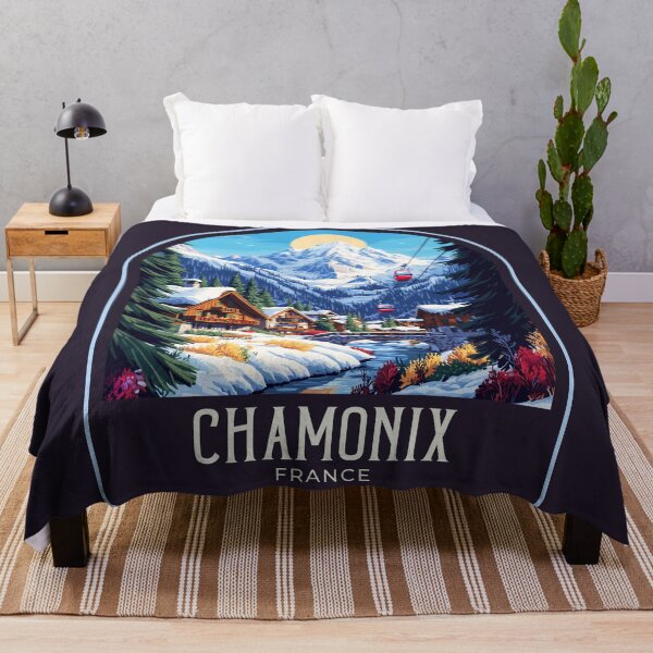 Item preview, Chamonix Vintage Travel Illustration designed and sold by HomeLivingCo.