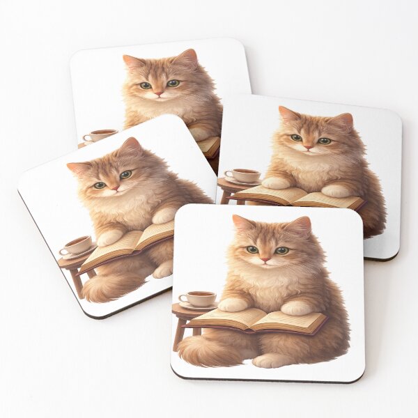 Item preview, Cute Cat Reading Book Sticker | Cozy Aesthetic Fluffy Cat Lover Design | Book Lover Gift Idea designed and sold by ArtWaveStudio8.
