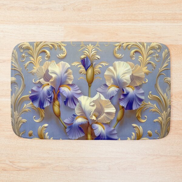 Item preview, Blue and White Iris Floral Art designed and sold by MargaretWiktor.