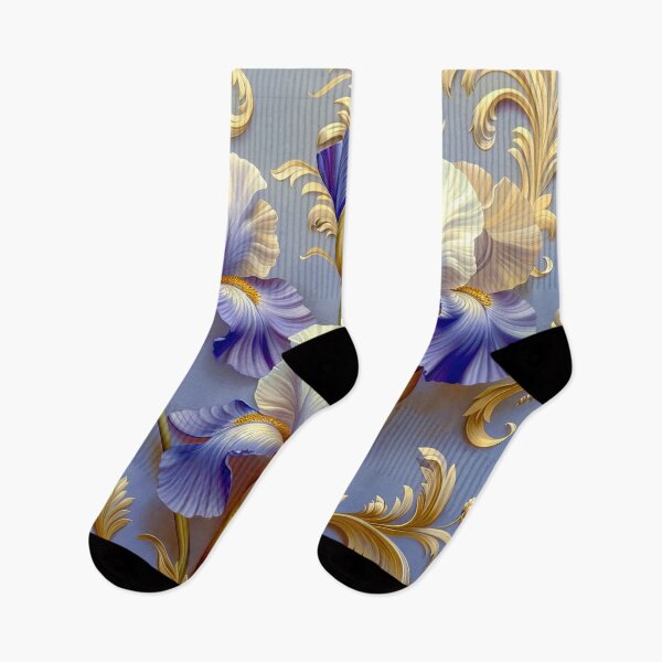 Item preview, Blue and White Iris Floral Art designed and sold by MargaretWiktor.