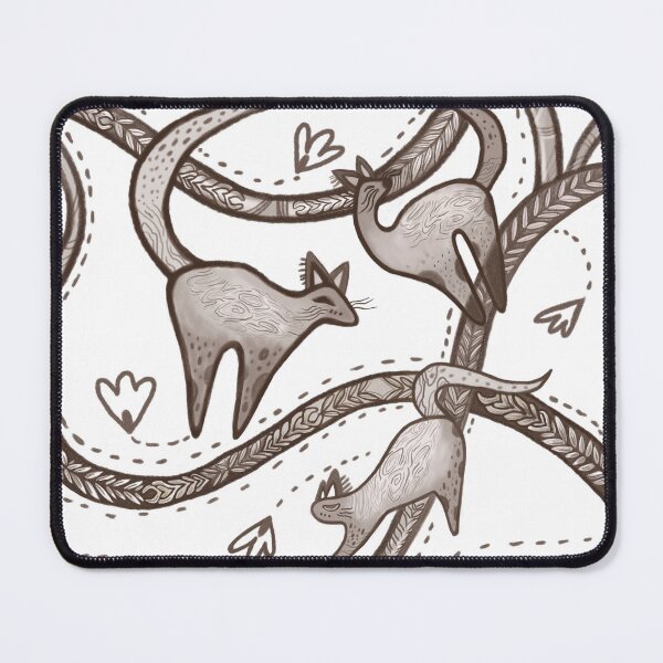 Item preview, Whimsical Folk Art Cats - Monochrome Animal illustration designed and sold by FaliushART.