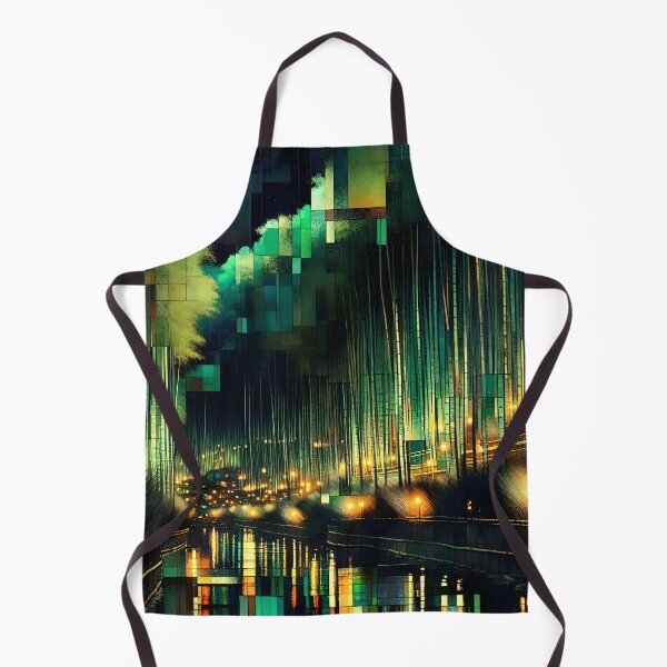 Item preview, Midnight in the Bamboo Grove | Japanese Lantern Forest Landscape designed and sold by Stoneflower-Art.