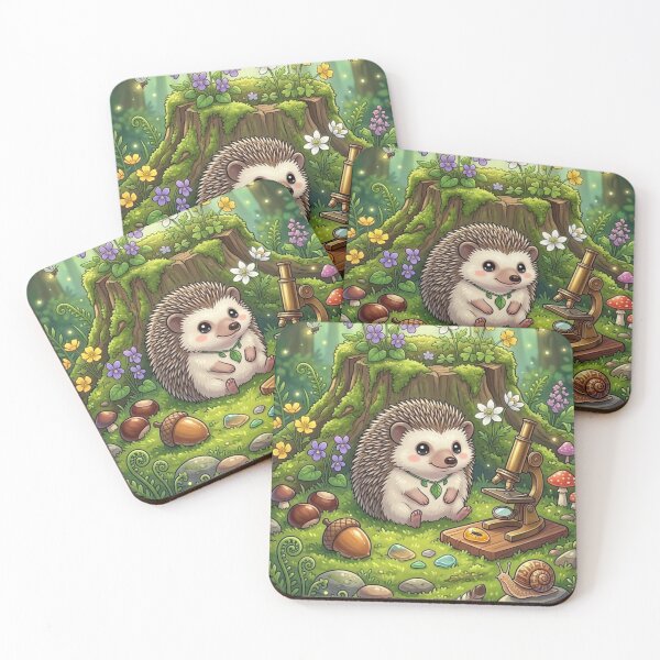Item preview, Curious Hedgehog Scientist – Cute Woodland Cottagecore designed and sold by WittyWear Designs.