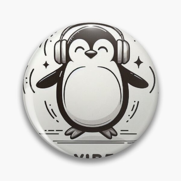 Item preview, Dancing Penguin with Headphones – Vibe Mode Funny Minimalist Design designed and sold by Mitaudesign.