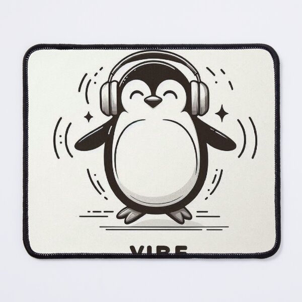 Item preview, Dancing Penguin with Headphones – Vibe Mode Funny Minimalist Design designed and sold by Mitaudesign.