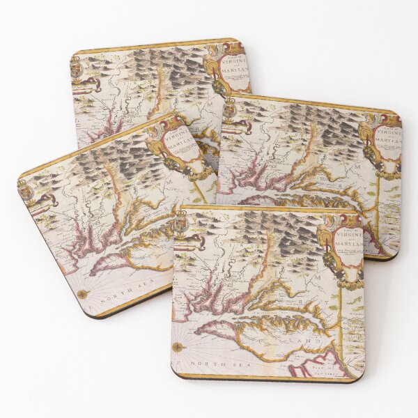 Item preview, A Vintage Map Of Virginia And Maryland 1676 designed and sold by JonnaHurmerinta.