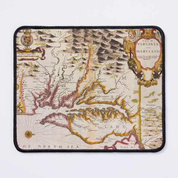Item preview, A Vintage Map Of Virginia And Maryland 1676 designed and sold by JonnaHurmerinta.