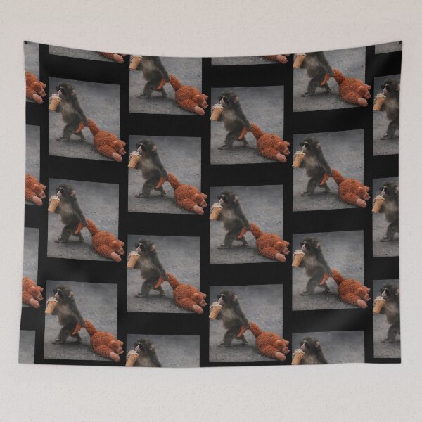 Item preview, Baby Monkey Punch Drinking Iced Coffee designed and sold by hodgetronix.