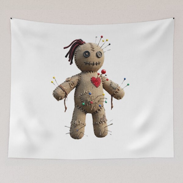 Item preview, Voodoo Doll with Needles Gothic Horror Design – Creepy Cute Occult Halloween Aesthetic Gift designed and sold by Cauldron Crafts.