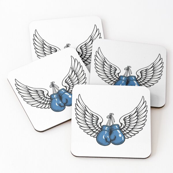 Item preview, Blue Boxing Gloves With Wings Fighter Angel Wings Boxing Design designed and sold by bloomandbeads.eu.