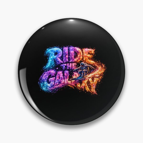 Item preview, Ride the Galaxy - Astronaut Surfing Cosmic Typography designed and sold by MKreative Studio.