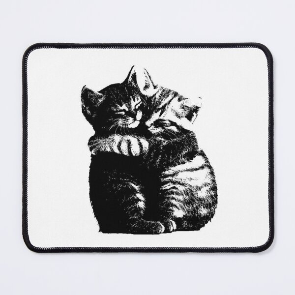Item preview, Black and White Kittens Embracing – Soft Contrast Aesthetic designed and sold by destelloacido.