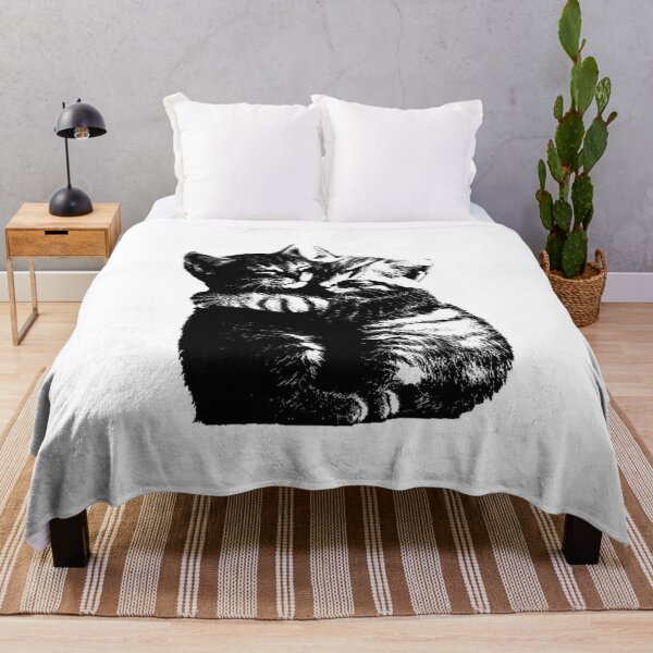 Item preview, Black and White Kittens Embracing – Soft Contrast Aesthetic designed and sold by destelloacido.