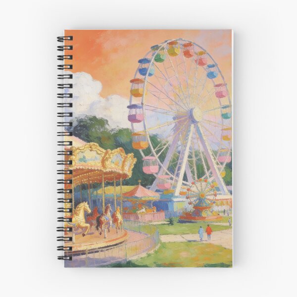 Item preview, Dreamy Fairground Painting, Impressionist Theme Park with Rides, Sweets & Garden View designed and sold by BlareBlare.