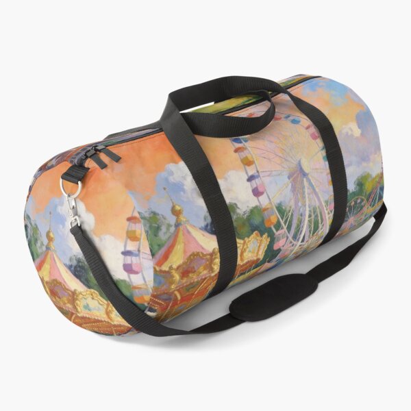 Item preview, Dreamy Fairground Painting, Impressionist Theme Park with Rides, Sweets & Garden View designed and sold by BlareBlare.