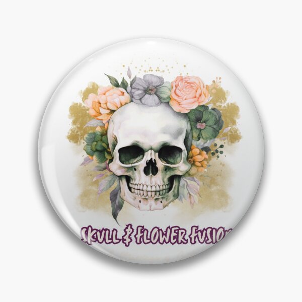 Item preview, Mystical Skull and Flower Fusion Gothic Art designed and sold by The Design Asset Station.