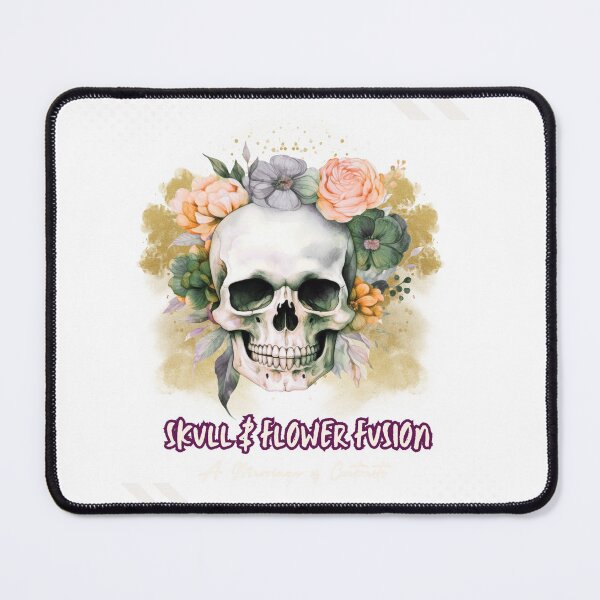 Item preview, Mystical Skull and Flower Fusion Gothic Art designed and sold by The Design Asset Station.