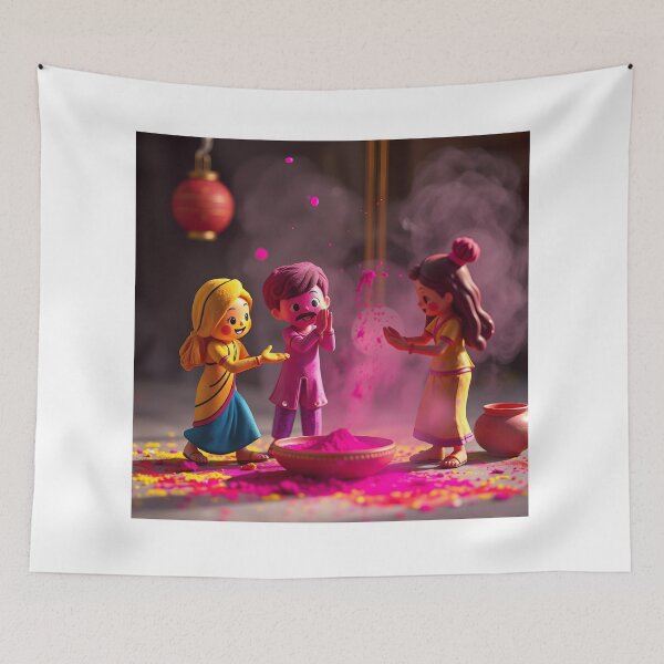 Item preview, Vibrant Holi Figurine Sticker designed and sold by Teewave-Ashish.