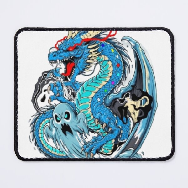 Item preview, Blue Water Dragon With Wave | Fantasy Sea Dragon Illustration Sticker designed and sold by inkoravisualart.