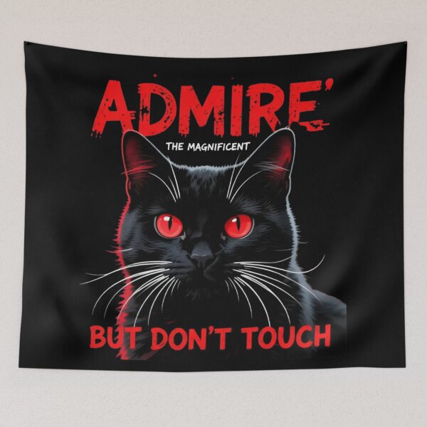 Item preview, Black Cat Red Eyes – “Admire But Don’t Touch” Gothic Cat T-Shirts  designed and sold by YourTrendyTees.