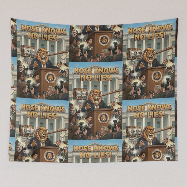 Item preview, Nose Knows No Lies — Pinocchio Lion President Political Satire designed and sold by SammyMorry.