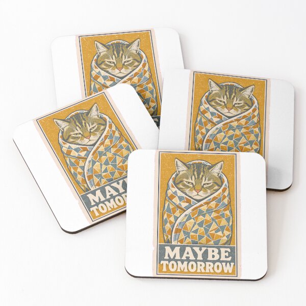 Item preview, Sleepy Cat Purrito Maybe Tomorrow - Vintage Introvert Matchbox Art designed and sold by Mythic Ink Studio.