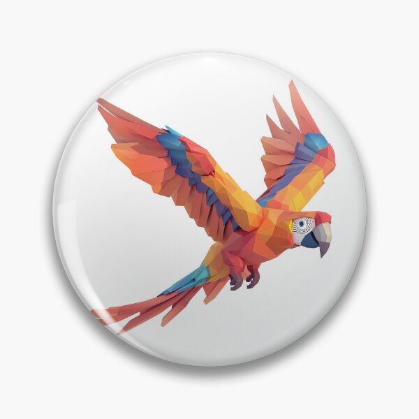 Item preview, Low Poly Geometric Macaw Flight - Vibrant Modern Bird Art Print designed and sold by DesignArtist.ia.