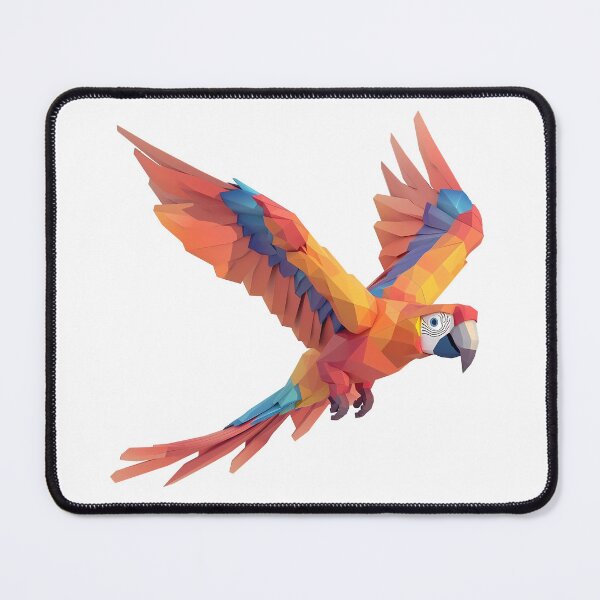 Item preview, Low Poly Geometric Macaw Flight - Vibrant Modern Bird Art Print designed and sold by DesignArtist.ia.