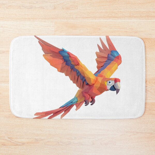 Item preview, Low Poly Geometric Macaw Flight - Vibrant Modern Bird Art Print designed and sold by DesignArtist.ia.