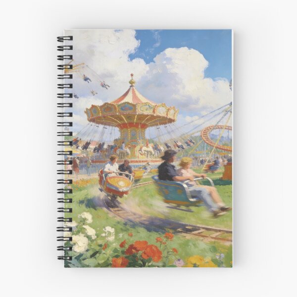 Item preview, Impressionist Amusement Park Painting, Lively Rides, Wall Art designed and sold by BlareBlare.