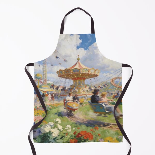Item preview, Impressionist Amusement Park Painting, Lively Rides, Wall Art designed and sold by BlareBlare.