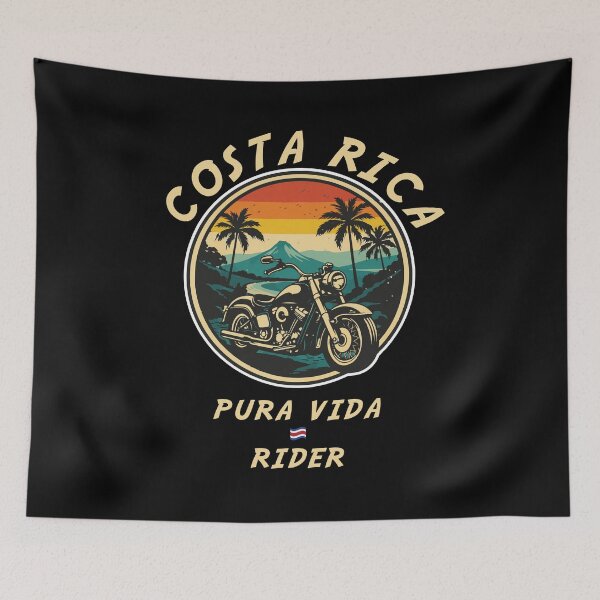Item preview, Costa Rica Pura Vida Rider Motorcycle Shirt Tropical Biker Travel Tee designed and sold by Freki & Geri.